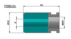 PCCHM15 Pinza TONDA o ESAGONALE per Caricatore di barre Cucchi in plastica con filetto destro M8x1mm
