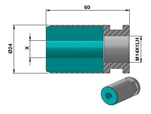 PCCHP24 Pinza Caricatore Cucchi Pietro Filetto sinistro in plastica "PIENA" per PB24 - M14x1SX