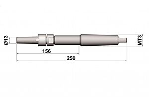 148-13.00 Mandrino per alesatore a manicotto D=13, cono morse CM3 DIN 217