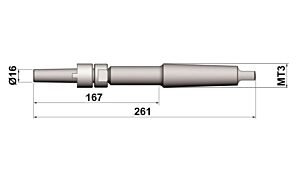 148-16.00 Mandrino per alesatore a manicotto D=16, cono morse CM3 DIN 217