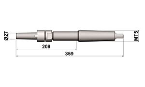 148-27.00 Mandrino per alesatore a manicotto D=27, cono morse CM5 DIN 217