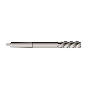 285 Utensileria Ossolana 285 Alesatore a macchina finitore in HSSE con diametro a scelta da Dia. 5 a Dia. 40 H7 e taglienti da Z=3 a Z=6 elica sinistra, codolo Cono Morse da CM1 a CM4