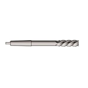 Utensileria Ossolana 285-07.00 Alesatore a macchina finitore H7 Dia.7mm, cono morse 1, Z=4, taglienti elica sinistra 6° forma C