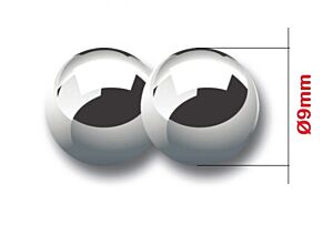 006.659 Coppia di sfere calibrate, precisione 0,0025mm, durezza ca. 60 ± 2 HRC, Ø9mm
