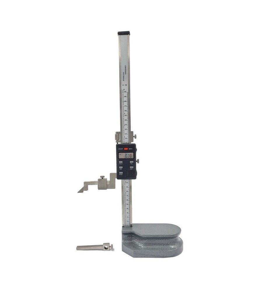 009.655 Digital height gauges with fine adjustment measuring range 0-500mm - Rapid movement crank - Stainless steel chromed
