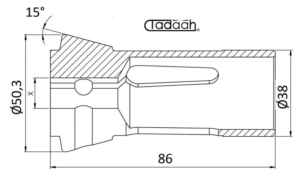 BA32 Pinza Stringibarra TONDA a compressione DIN 6343 - Dia. 38mm - L=86mm
