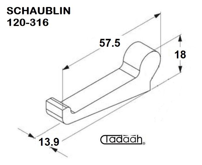 0119-00316-000 Misure - Nasello per tornio SCHAUBLIN 120-316 (B14/11,8/L57,5)