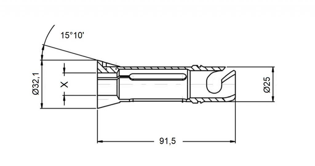 Q2202500 Pinza mandrino da ripresa per Schütte SG18 -AG20