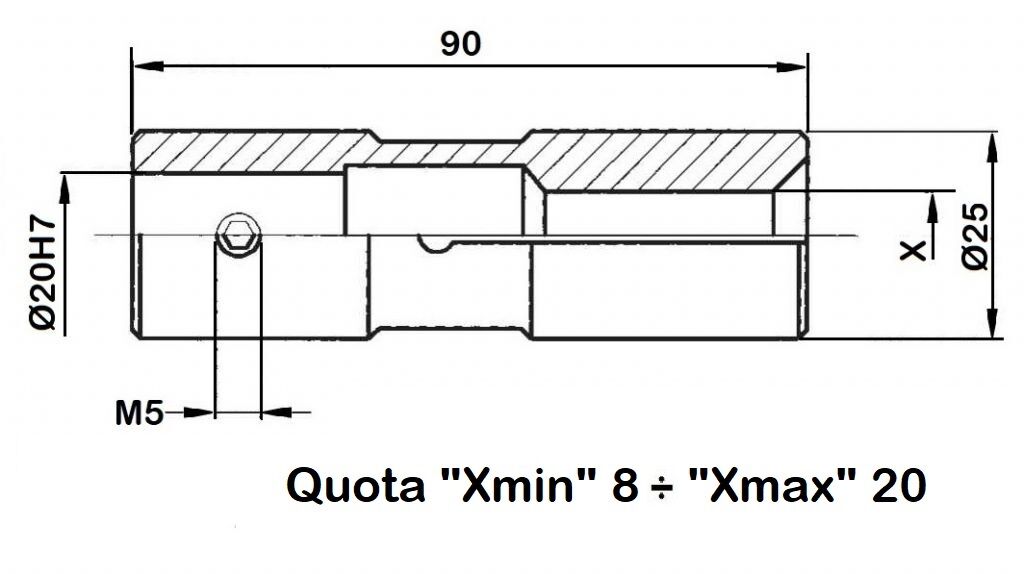034.225 Pinza a cambio rapido per Caricatore FMB, TRAUB - HAGENUK - IEMCA - ROBOBAR - LNS - SAMECA - MINISPRINT - MINITURBO Diametro esterno 25mm