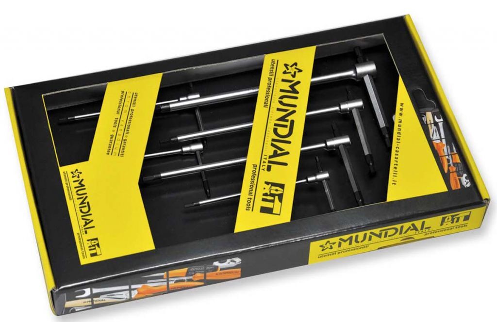 0344.480 SERIE 6 CHIAVI TRE TESTE TORX ASTA SCORREVOLE - Scatola cartone