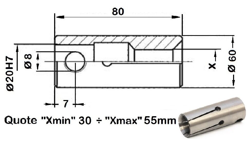 034600 Pinza a cambio rapido per Caricatore Top Automazioni-Ø20H7-X30 ÷ X55