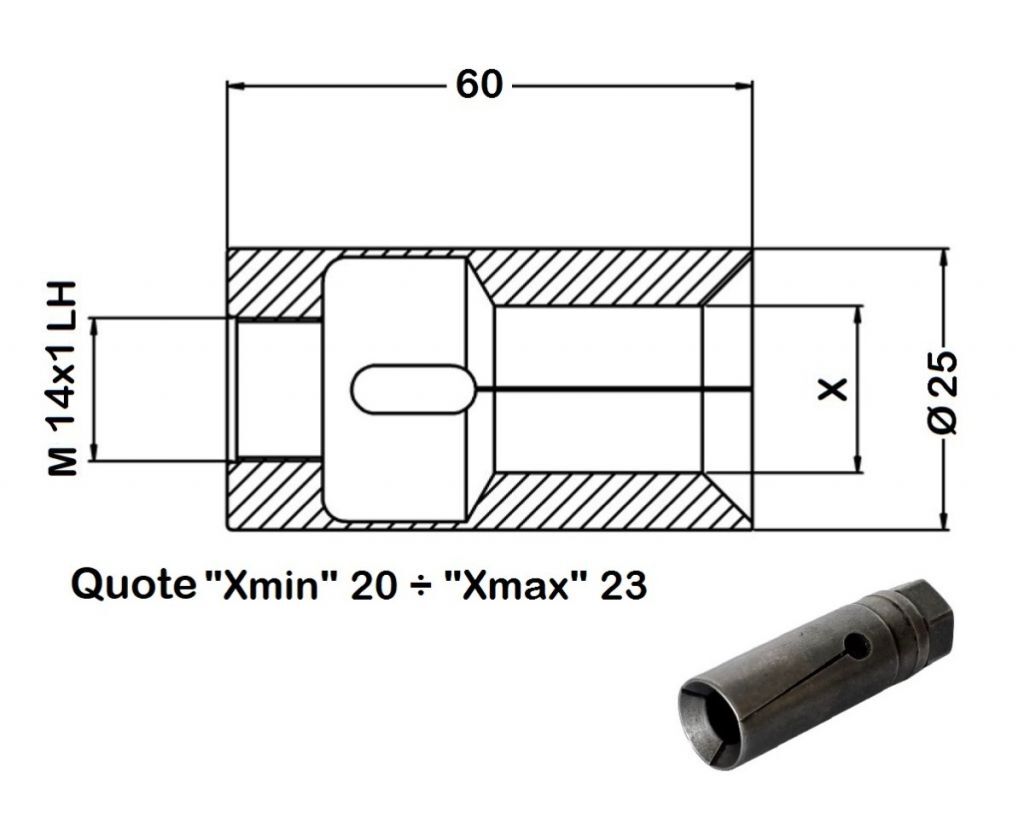 035250 Spannhülse für Lademagazine für Cucchi Pietro PB24 M14x1LH