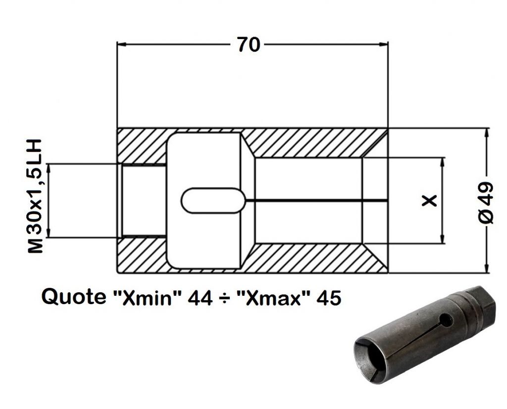 035490 Spannhülse für Lademagazine für Cucchi Pietro PB50 M30x1,5LH