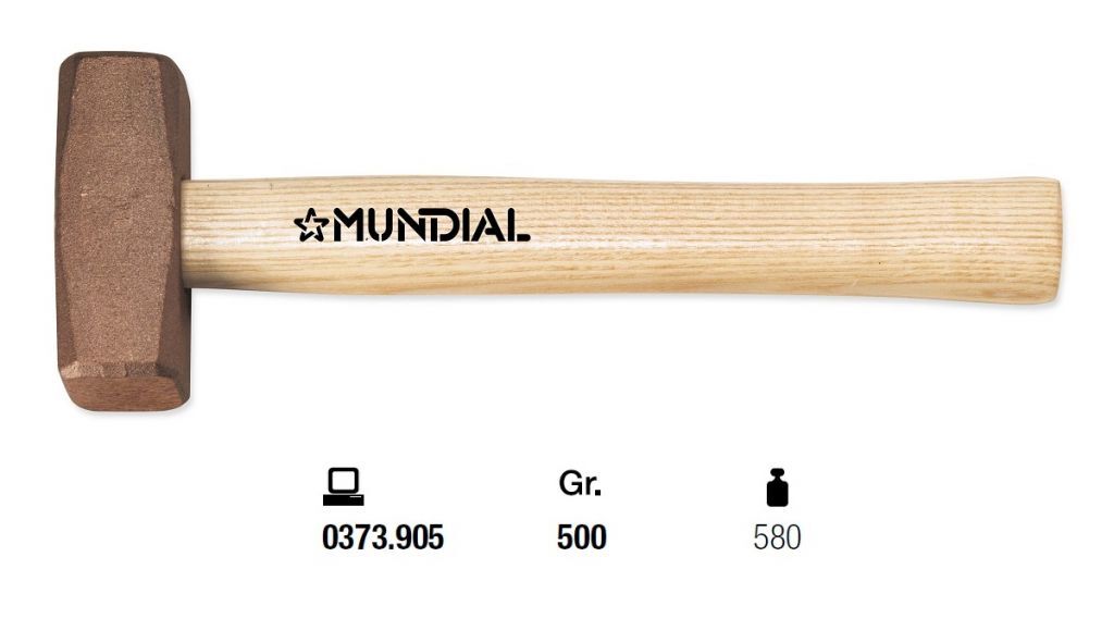 0373.905 MAZZUOLA RAME MUNDIAL Gr.500 - Manico in legno