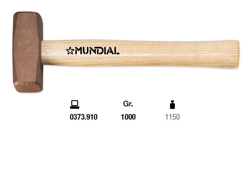 0373.910 MAZZUOLA RAME MUNDIAL Gr.1000 - Manico in legno