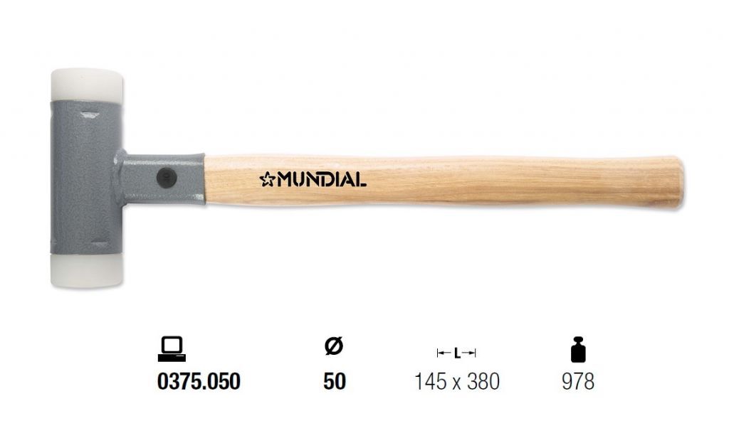 0375.050 MAZZUOLA ANTIRIMBALZO MUNDIAL Ø50 - Misure 145x380mm - Manico legno