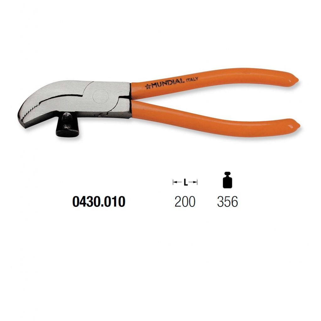 0430.010 SHOEMAKERS PLIERS WITH HAMMER - L=200
