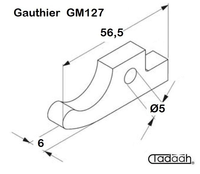 05.03.0112 Chuck lever suitable for single-spindle lathe GAUTHIER - GM 127 hole 5 mm