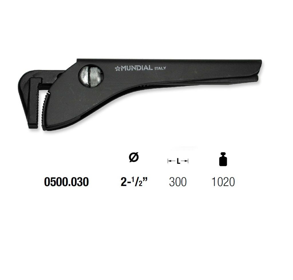 0500.030 PIPE WRENCH MUNDIAL - Ø2-1/2" - L=300