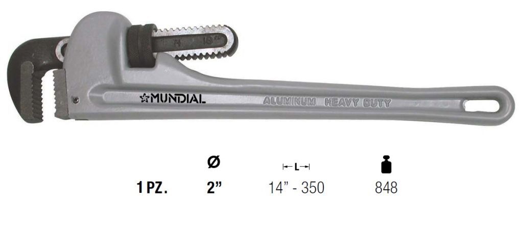 0504.114 GIRATUBO AMERICANO - alluminio - Lunghezza 14” - 350 mm