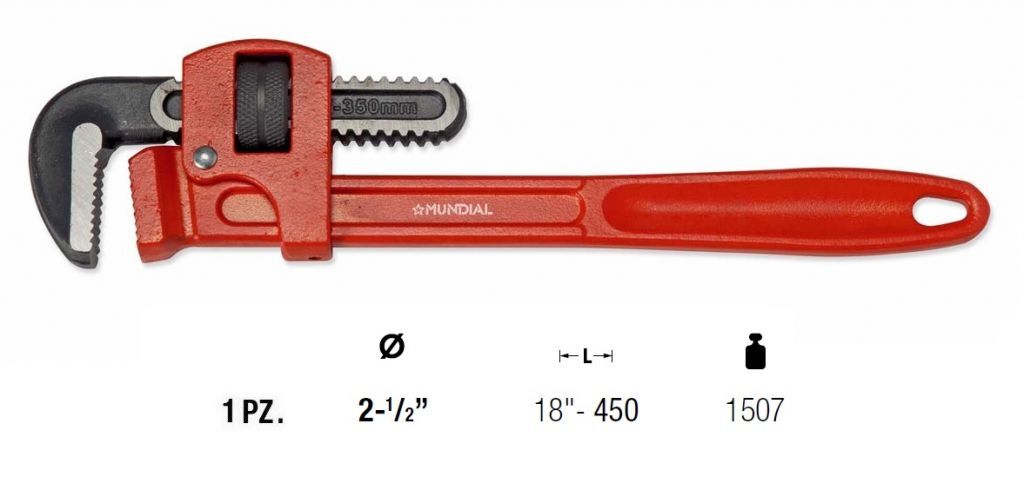 0504.745 GIRATUBO STILSON - acciaio - Lunghezza 18"- 450 mm