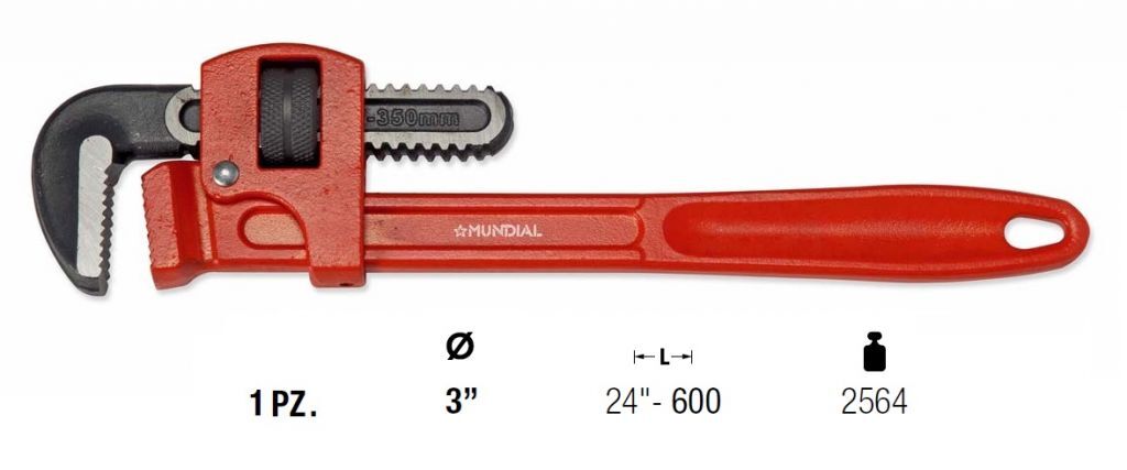 0504.760 GIRATUBO STILSON - acciaio - Lunghezza 24"- 600 mm