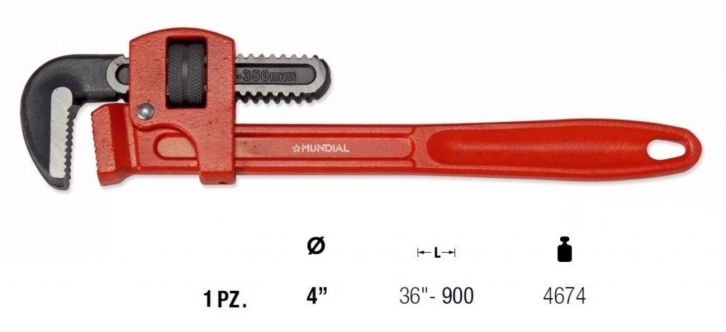 0504.790 GIRATUBO STILSON - acciaio - Lunghezza 36"- 900 mm