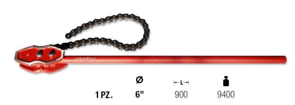 0504.960 GIRATUBO A CATENA REVERSIBILE - Lunghezza 900