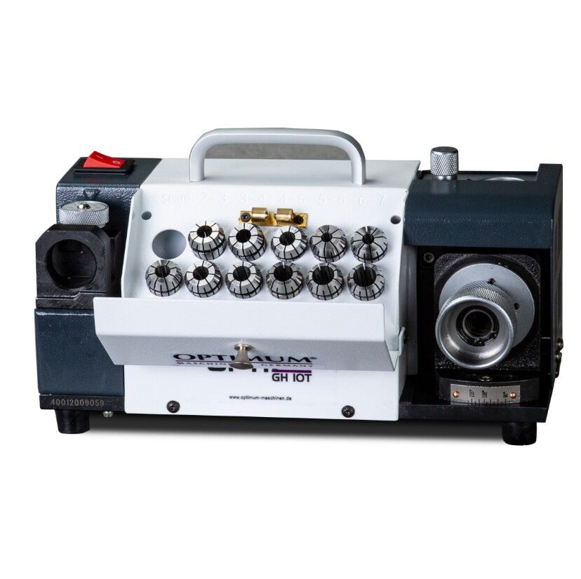 OPTIMUM 050OP0010 Affilatrice per punte elicoidali en HSS o metallo duro modello GH10T- Potenza 180W