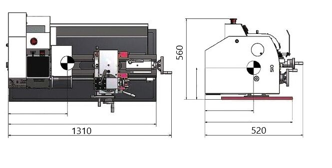 OPTIMUM 050OP0353 Tornio per il fai da te 230V, passaggio barra 21mm, potenza motore 750W, altezza punte 125mm, distanza punte 550mm - Modello TU 2406