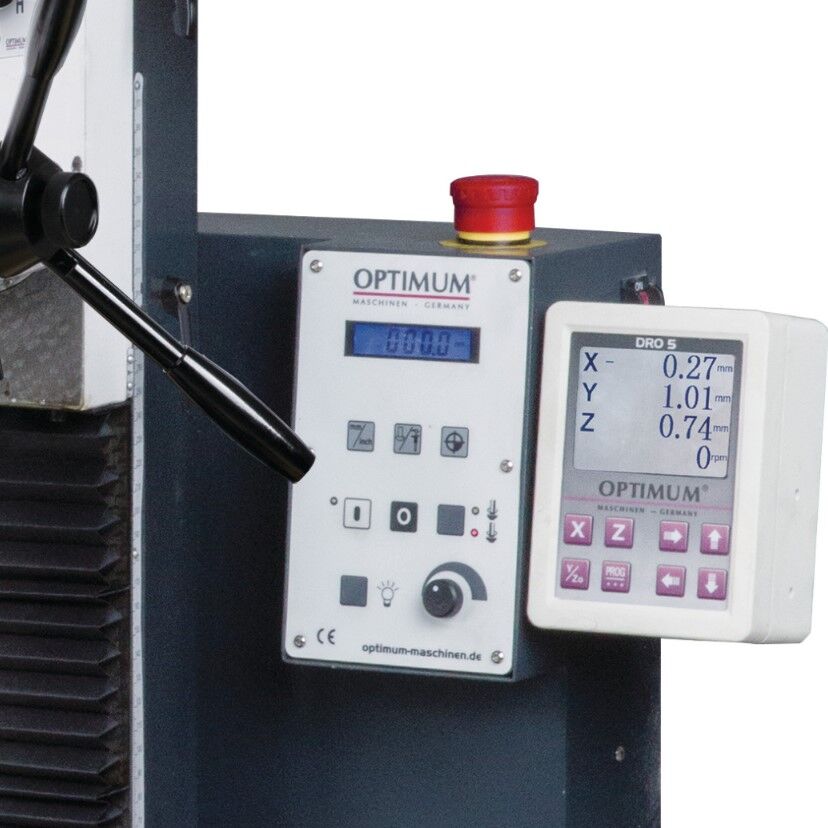 OPTIMUM 056OP8136 Bohrmaschine mit stufenloser elektronischer Steuerung, maximale Bohrung Ø20mm, 950W, Leistung 230V