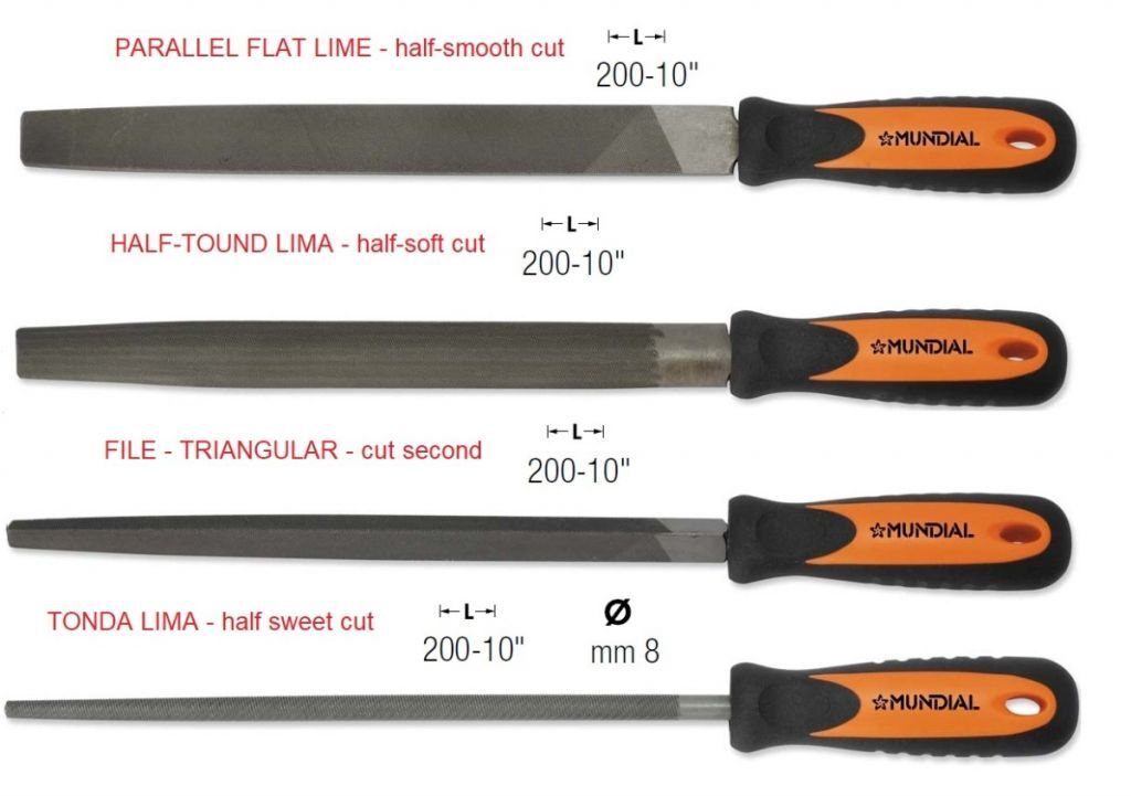 0574.990 SERIE 4 LIME:  LIMA TONDA, LIMA MEZZO TONDA, LIMA TRIANGOLARE e LIMA PIATTA PARALLELA