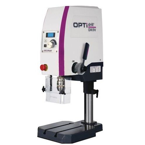 OPTIMUM 058OP150V Trapano da banco con regolazione continua del numero dei giri, foratura max. Ø13 mm, 230 V, modello DX 13V, 850 W