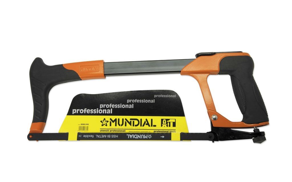 MUNDIAL 0593.910 Professional steel and aluminium hacksaw ergonomic handle - HSS Blade 12”