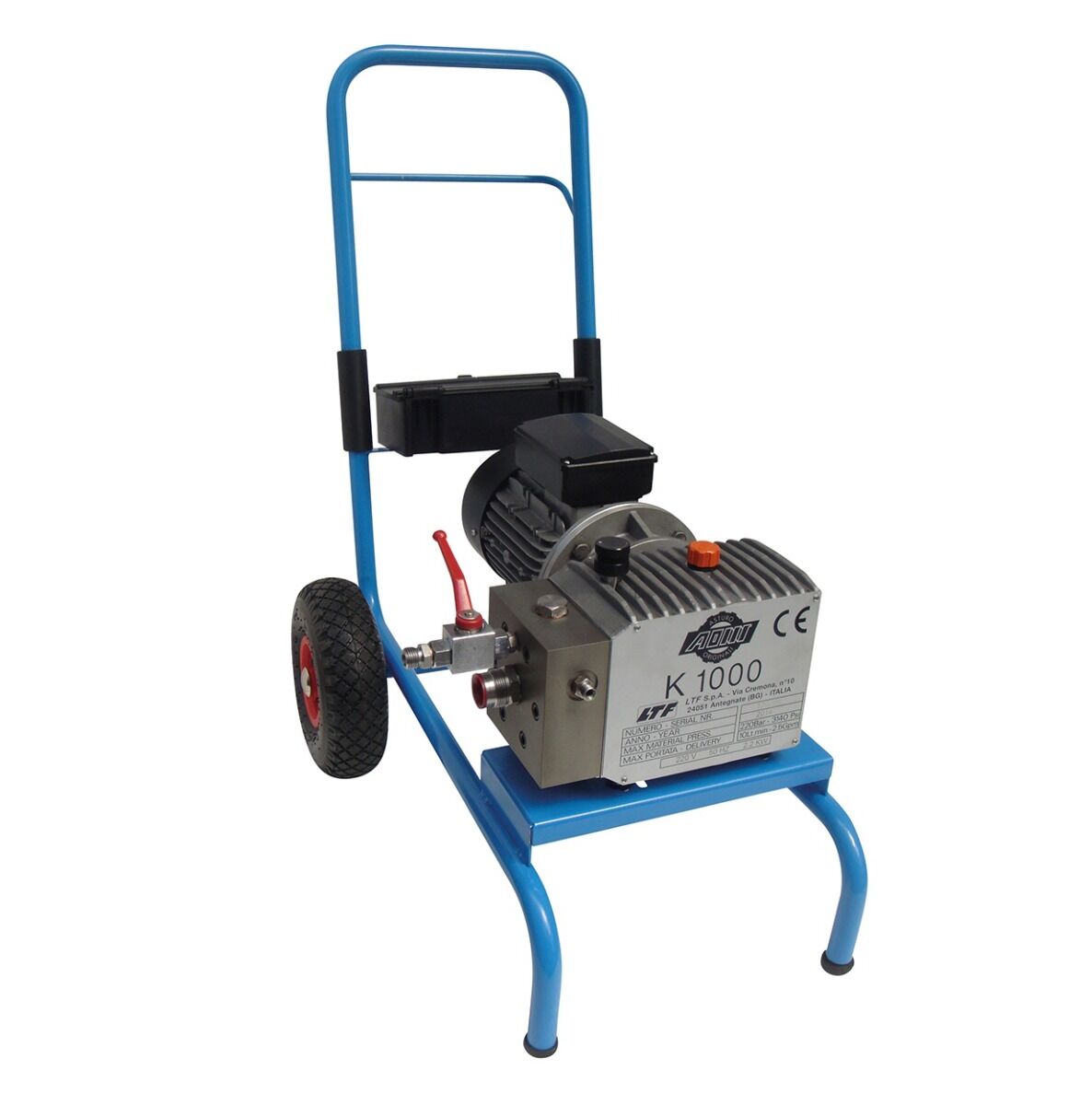 ASTURO 0710002K Electric diaphragm airless pump K1000, Motor 230V for BUILDING SECTOR and asbestos encapsulation, power 2.2 kW, fixed trolley with painting kit