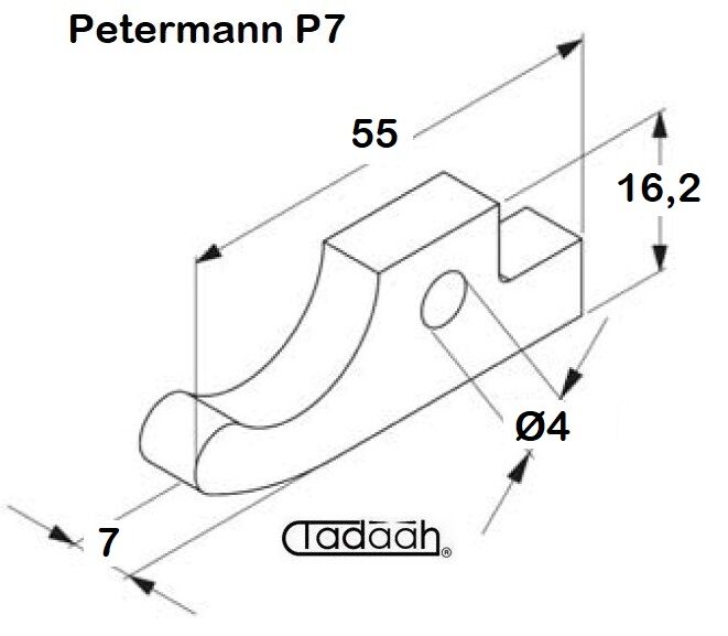 098106 Nasello per tornio 4 mm PETERMANN - P 7