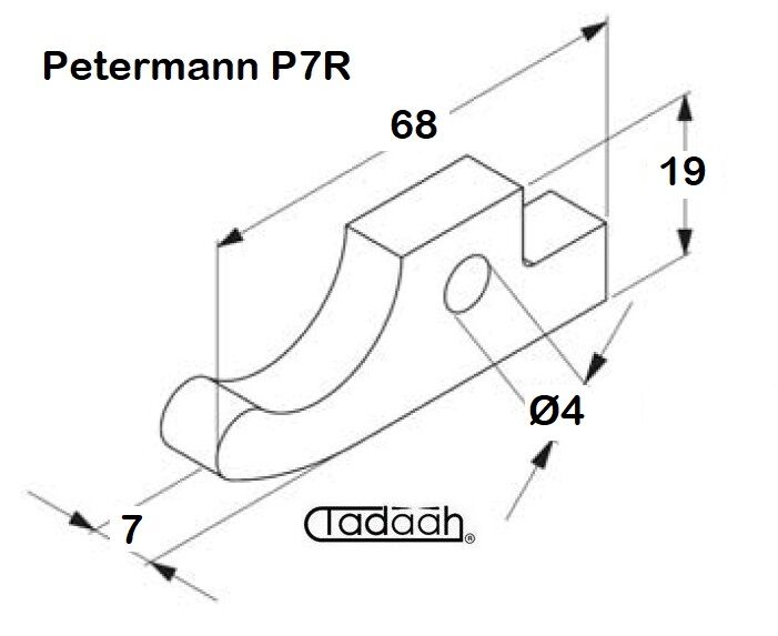 098108-4 Nasello per tornio 4 mm PETERMANN - P 7 R