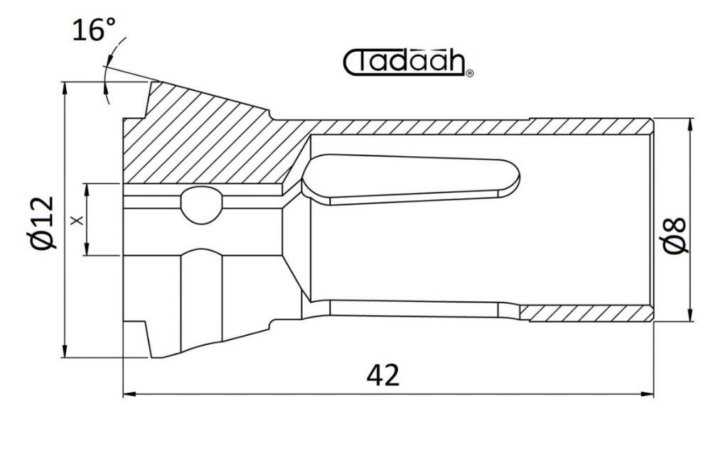 101E - F8-577  Collets for Single-Spindle Lathes ROUND DIN6343 for Tornos, Strohm, Petermann, Feinler, Bechet