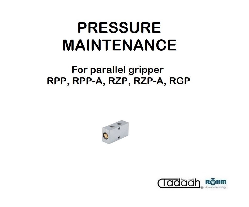 Valvola di sicurezza a pressione per pinza a doppia azione (G1/8) Röhm per manipolatore RPP, RPP-A, RZP, RZP-A, RGP