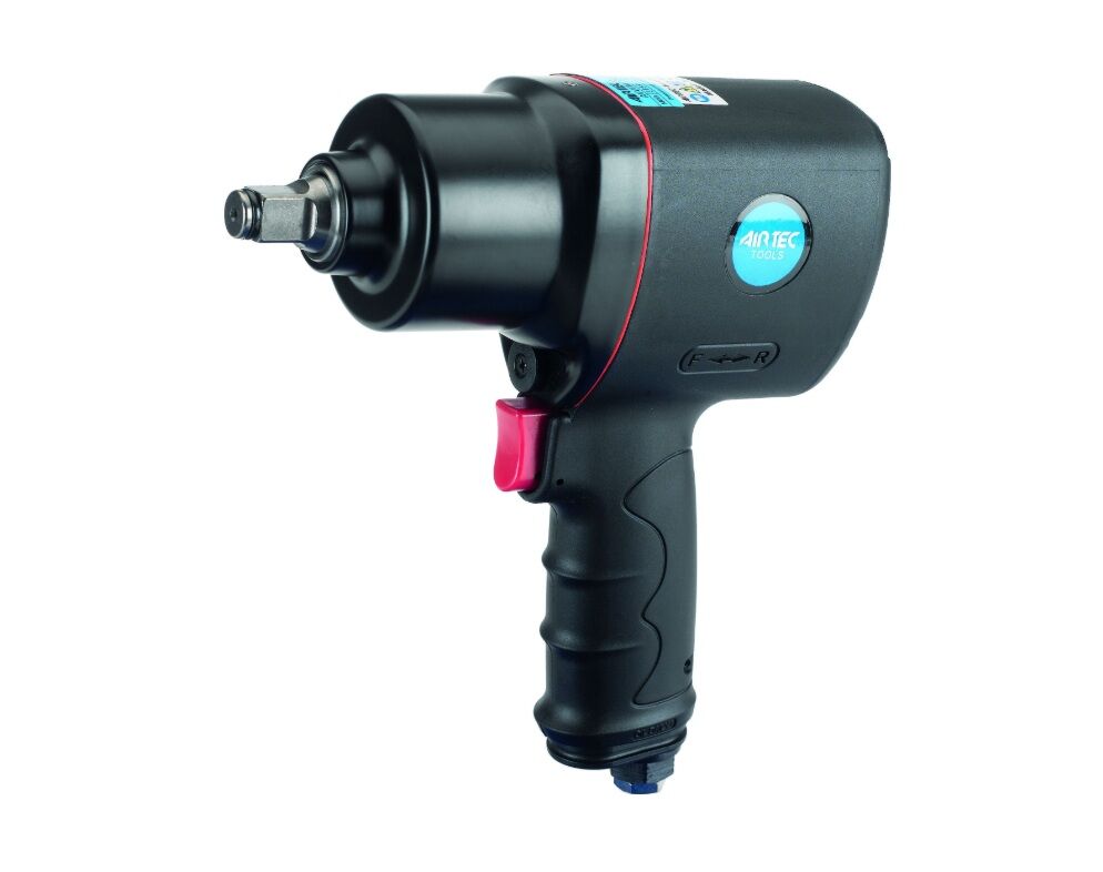 AIRTEC 12102014 Professioneller 1/2'-Schlagschraubersatz, Modell 315/K, Doppelschlagwerk, enthält 1/2'-Einsätze und 1/2" beschichtete lange Einsätze, maximales Drehmoment 786Nm