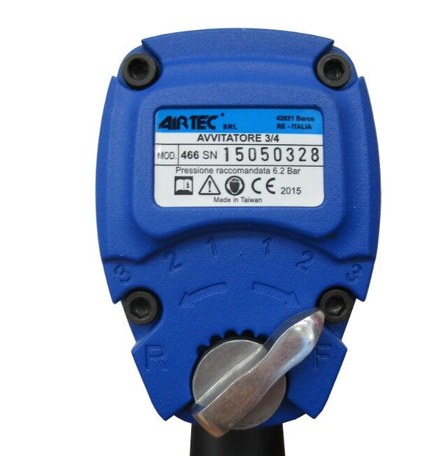 12103052 AIRTEC Sehr leichter 3/4"-Pneumatik-Schlagschrauber Modell 466, mit 3-Stufen-Regler für die Drehrichtung, maximales Drehmoment 1050Nm