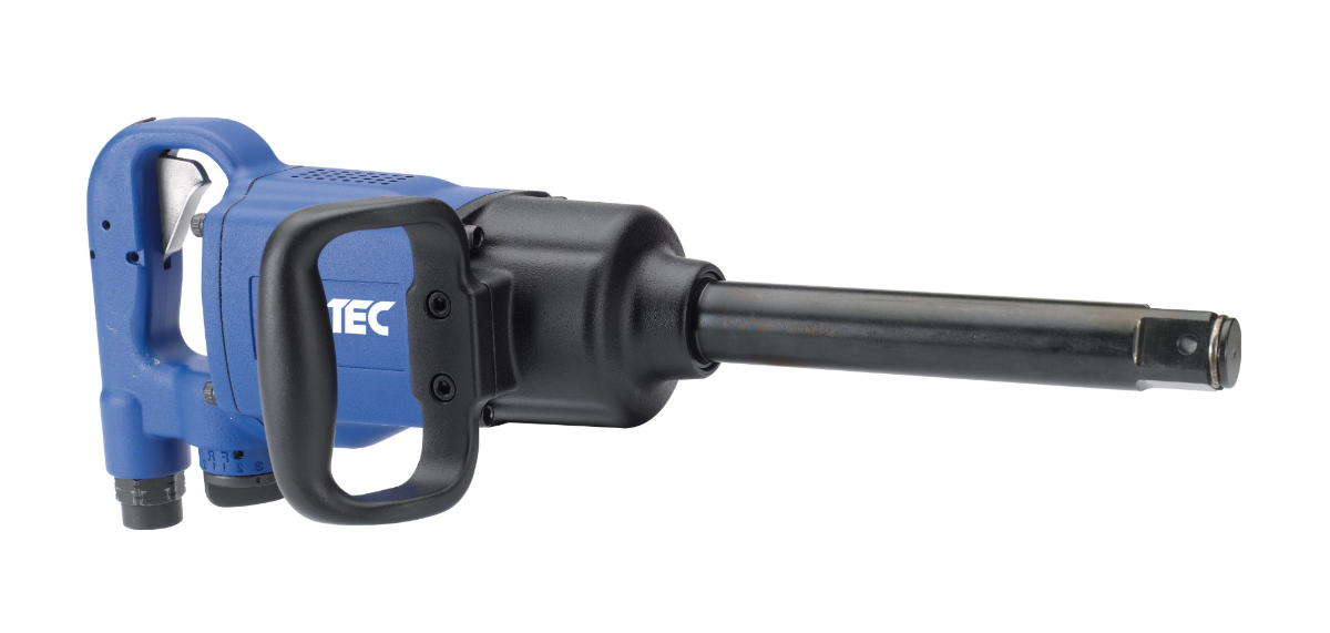 12106068 AIRTEC Pneumatic impact wrench 1" with rear handle model 814D LL, double-mass impact wrench with extended shaft, max. torque 3390 Nm