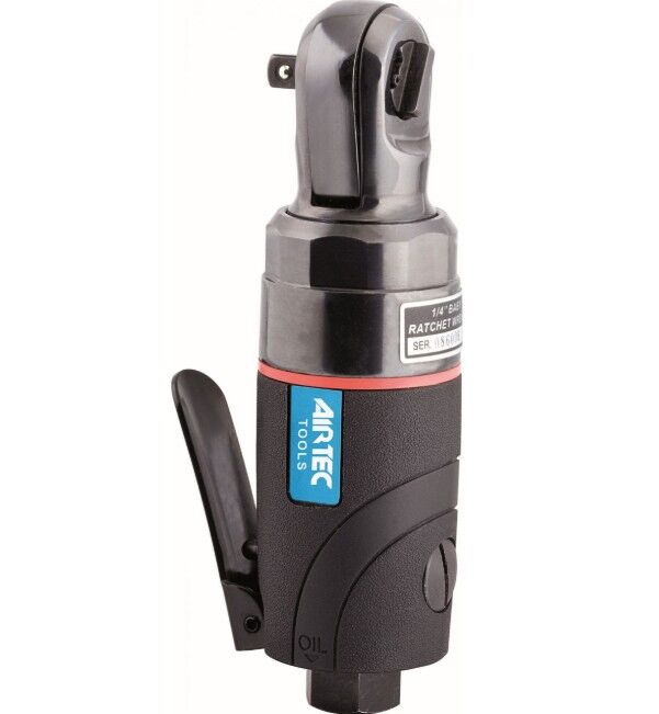 12301007 AIRTEC 1/4" mini umschaltbarer pneumatischer Ratschenschranuber, Modell 402 mit Composit-Gehäuse und Abluft nach hinten