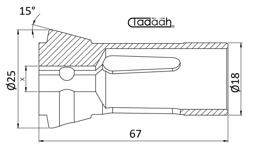 127E - F18-85 Druckspannzange RUND DIN6343