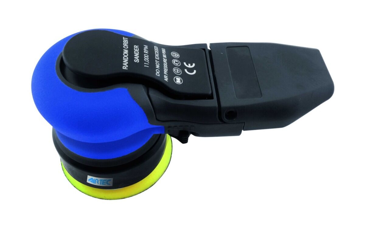 13117000 AIRTEC Mini pneumatic palm orbital sander without dust extraction, with 75 mm velcro backing pad