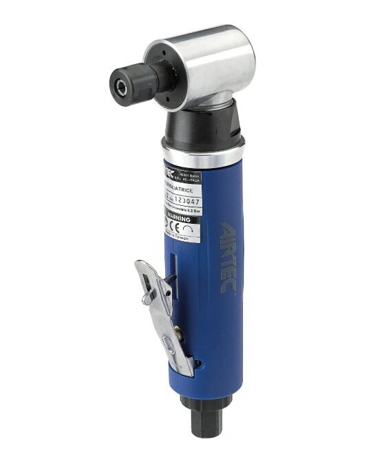 13200062 AIRTEC Pneumatic angle grinder 90° 1 HP with 3 mm and 6 mm collets, designed for continuous professional work