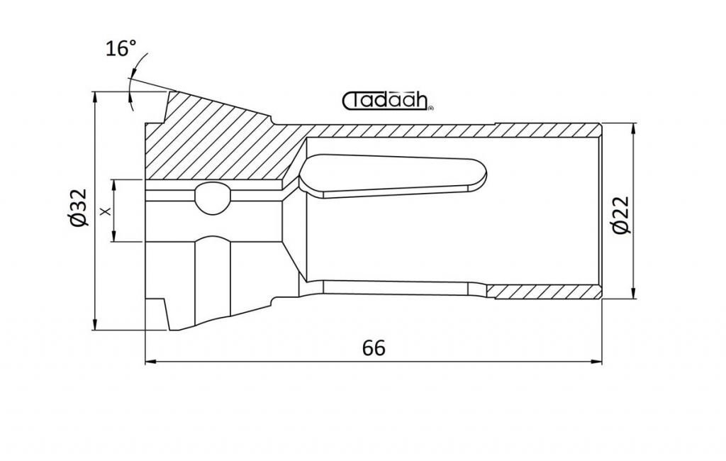 1323E Druckspannzange RUND DIN 6343