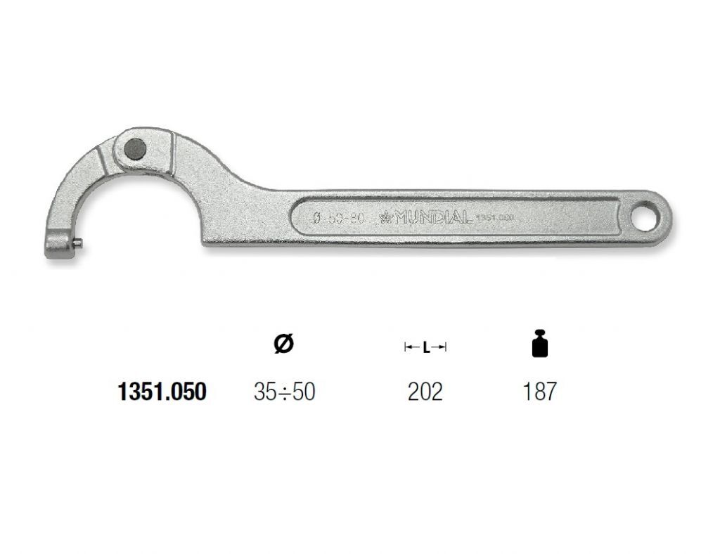 1351.050 CHIAVE A SETTORE NASCOSTO MUNDIAL Ø35÷50 L=202 TONDO 