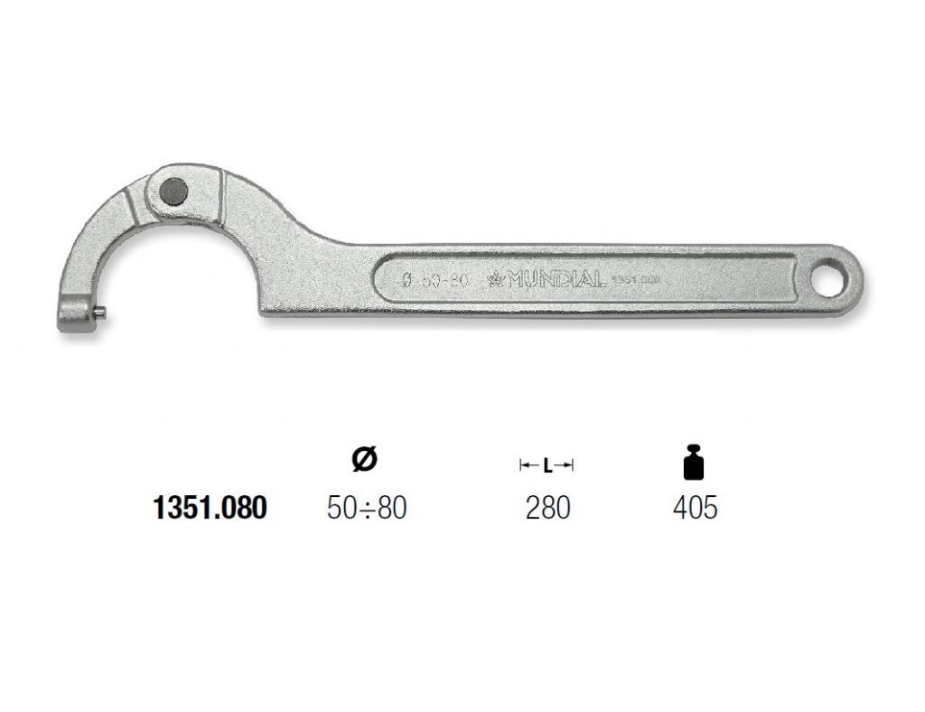 1351.080 CHIAVE A SETTORE NASCOSTO MUNDIAL Ø50÷80 L=280 TONDO 