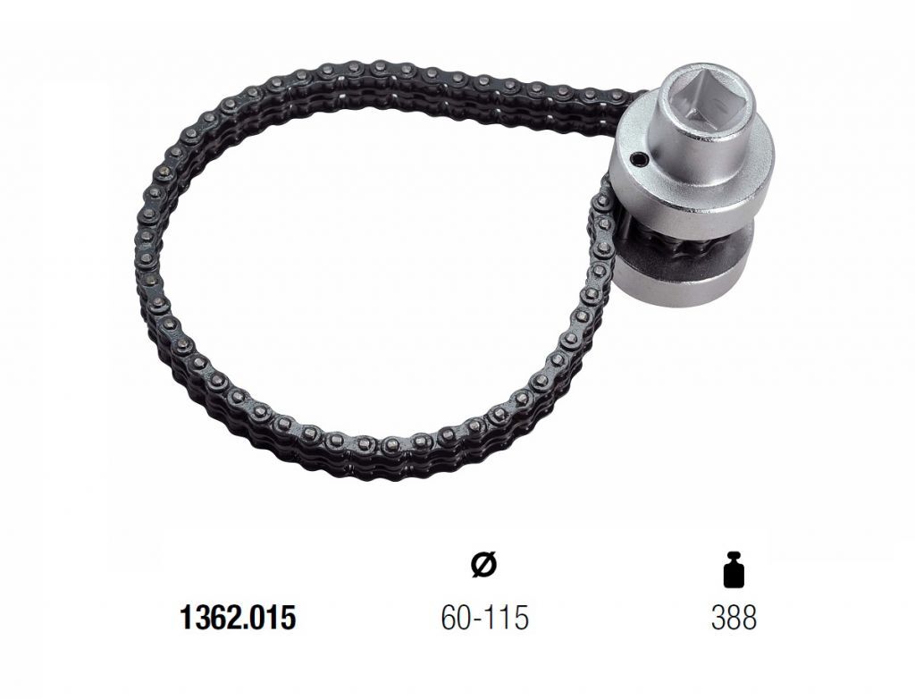 1362.015 CHIAVE A CATENA PER FILTRI OLIO ATTACCO 1/2” MUNDIAL Ø60-115